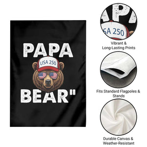 Papa Bear Father's Day Garden Flag America 250th Anniversary USA Flag July 4th