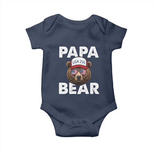Papa Bear Father's Day Baby Onesie USA 250th Anniversary American Flag July 4th TS14 Navy Print Your Wear