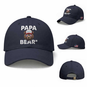Papa Bear Father's Day Baseball Cap America 250th Anniversary USA Flag July 4th