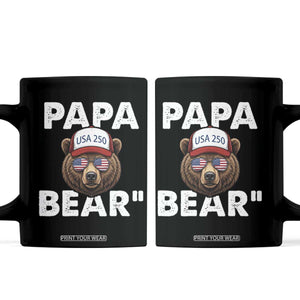 Papa Bear Father's Day Coffee Mug America 250th Anniversary USA Flag July 4th