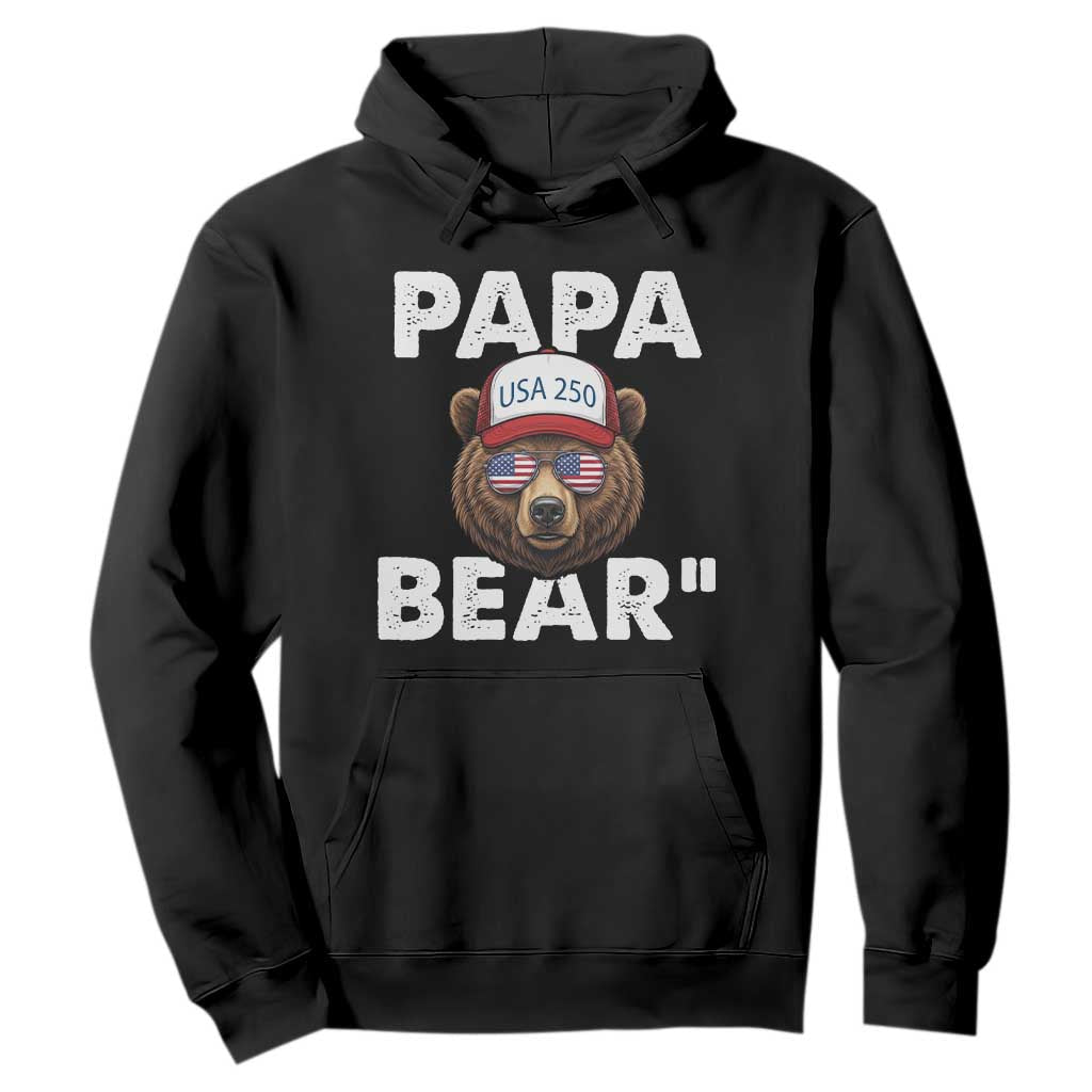 Papa Bear Father's Day Hoodie America 250th Anniversary USA Flag July 4th