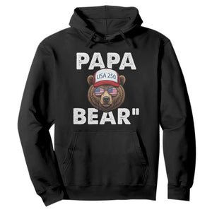 Papa Bear Father's Day Hoodie America 250th Anniversary USA Flag July 4th