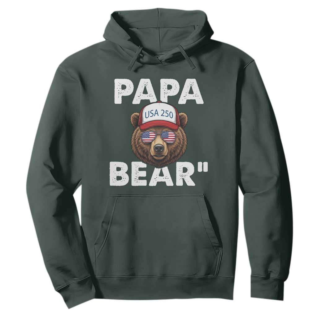 Papa Bear Father's Day Hoodie America 250th Anniversary USA Flag July 4th
