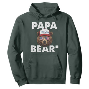Papa Bear Father's Day Hoodie America 250th Anniversary USA Flag July 4th
