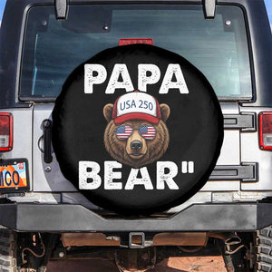 Papa Bear Father's Day Spare Tire Cover America 250th Anniversary USA Flag July 4th