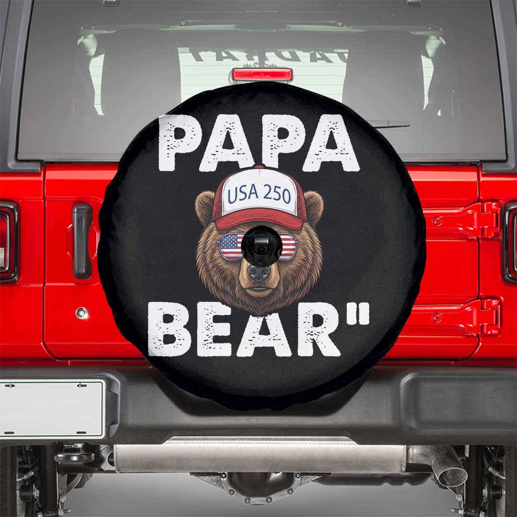 Papa Bear Father's Day Spare Tire Cover America 250th Anniversary USA Flag July 4th