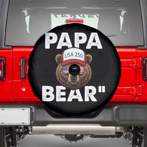 Papa Bear Father's Day Spare Tire Cover America 250th Anniversary USA Flag July 4th