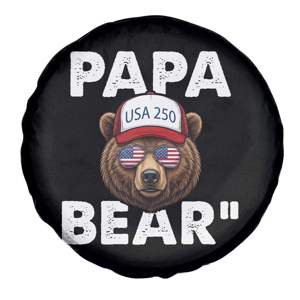Papa Bear Father's Day Spare Tire Cover America 250th Anniversary USA Flag July 4th