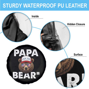 Papa Bear Father's Day Spare Tire Cover America 250th Anniversary USA Flag July 4th