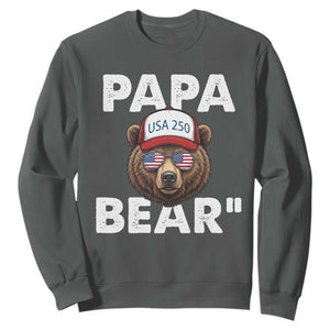 Papa Bear Father's Day Sweatshirt America 250th Anniversary USA Flag July 4th