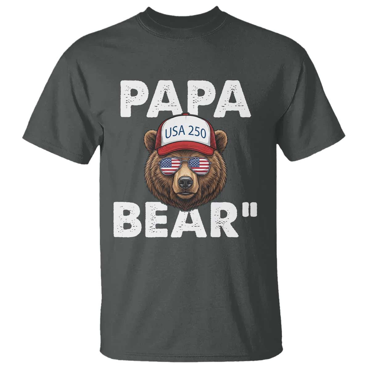 Papa Bear Father's Day T Shirt America 250th Anniversary USA Flag July 4th
