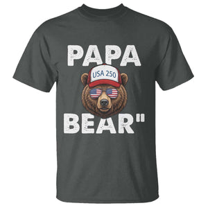 Papa Bear Father's Day T Shirt America 250th Anniversary USA Flag July 4th
