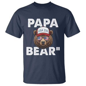 Papa Bear Father's Day T Shirt America 250th Anniversary USA Flag July 4th