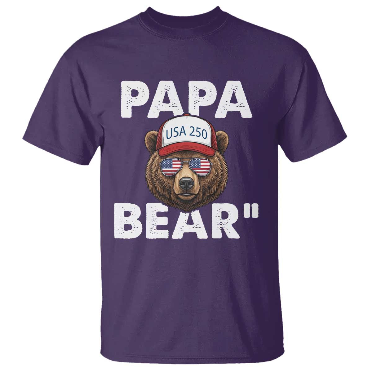 Papa Bear Father's Day T Shirt America 250th Anniversary USA Flag July 4th