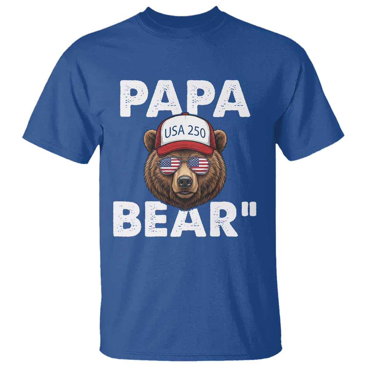 Papa Bear Father's Day T Shirt America 250th Anniversary USA Flag July 4th