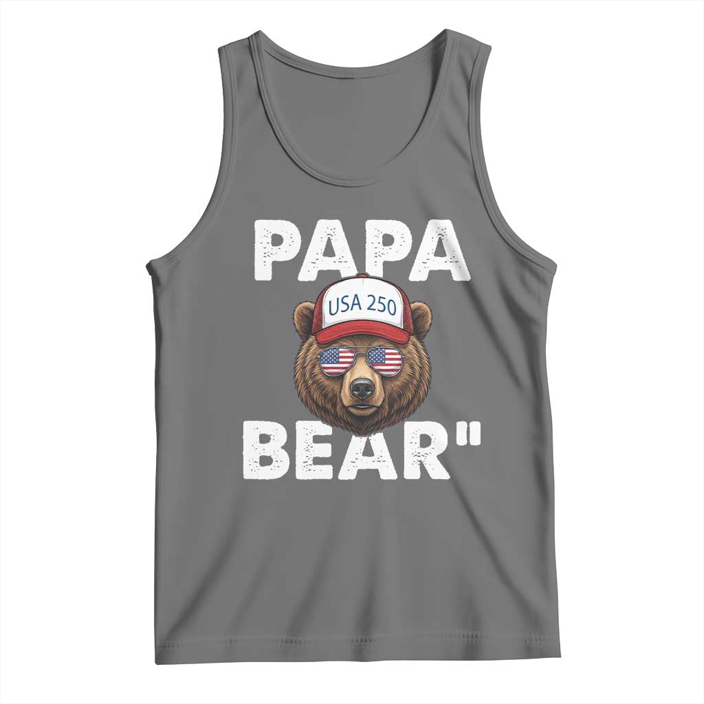 Papa Bear Father's Day Tank Top America 250th Anniversary USA Flag July 4th