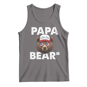 Papa Bear Father's Day Tank Top America 250th Anniversary USA Flag July 4th