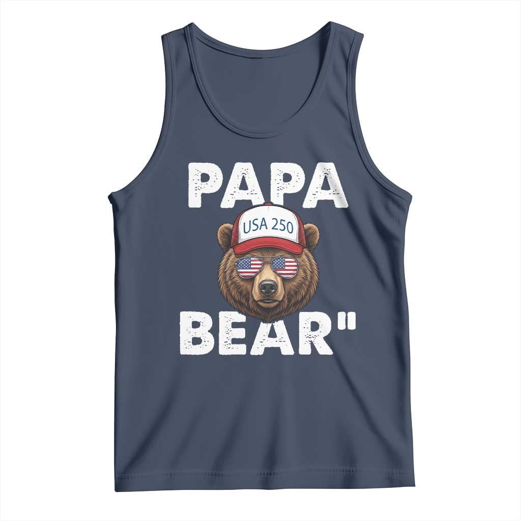 Papa Bear Father's Day Tank Top America 250th Anniversary USA Flag July 4th