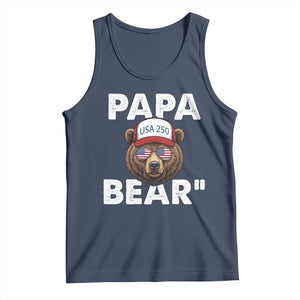 Papa Bear Father's Day Tank Top America 250th Anniversary USA Flag July 4th