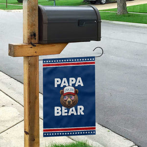 Papa Bear Father's Day Patriotic Garden Flag America 250th Anniversary USA Flag July 4th