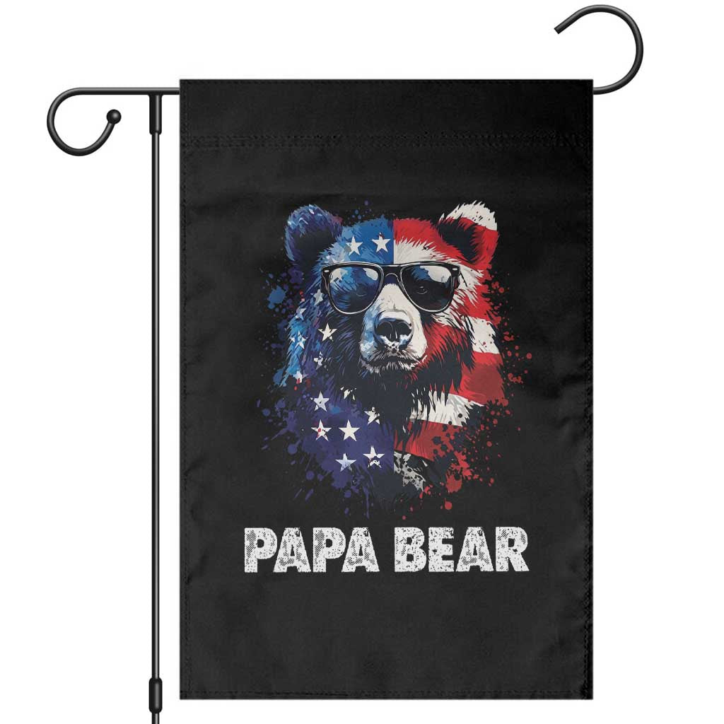Papa Bear Father's Day Garden Flag Patriotic American Flag 4th Of July TS14 Black Print Your Wear