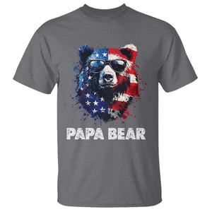 Papa Bear Father's Day T Shirt Patriotic American Flag 4th Of July
