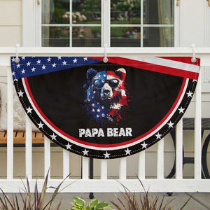 Papa Bear Father's Day Patriotic Fan Flag American Flag 4th Of July