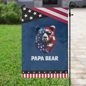 Papa Bear Father's Day Patriotic Garden Flag American Flag 4th Of July