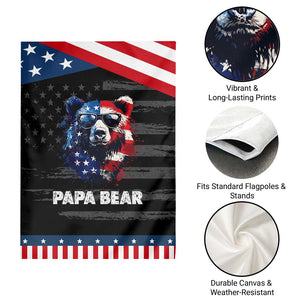 Papa Bear Father's Day Patriotic Garden Flag American Flag 4th Of July