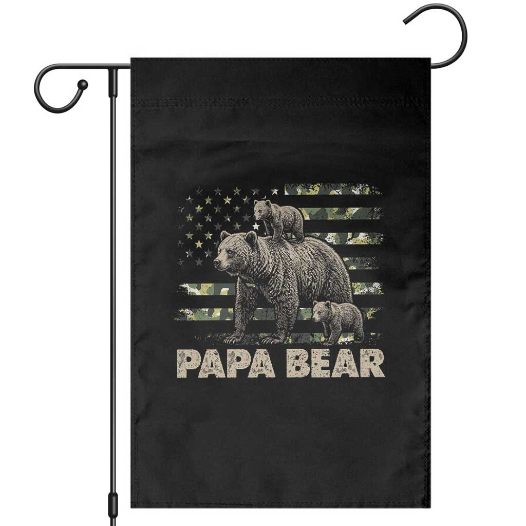 Papa Bear Father's Day Garden Flag Camouflage California Republic Flag Bear TS14 Black Print Your Wear