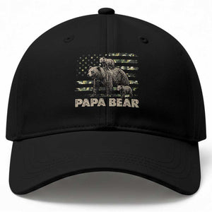 Papa Bear Father's Day Baseball Cap Camouflage California Republic Flag Bear
