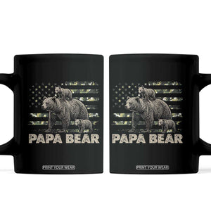 Papa Bear Father's Day Coffee Mug Camouflage California Republic Flag Bear