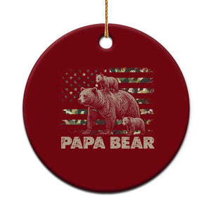 Papa Bear Father's Day Ceramic Ornament Camouflage California Republic Flag Bear