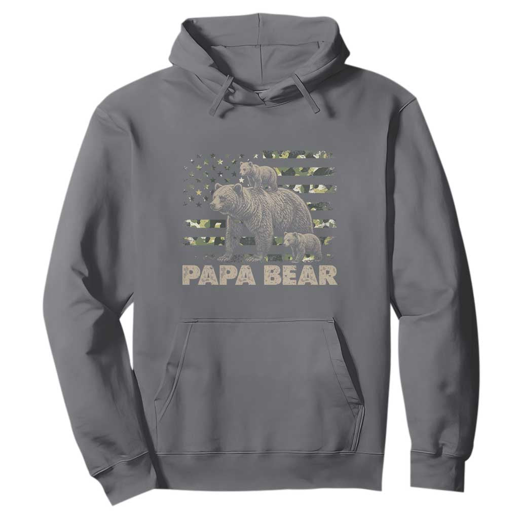 Papa Bear Father's Day Hoodie Camouflage California Republic Flag Bear