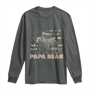 Papa Bear Father's Day Long Sleeve Shirt Camouflage California Republic Flag Bear