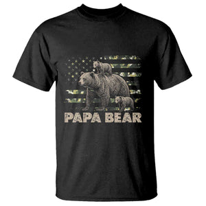 Papa Bear Father's Day T Shirt Camouflage California Republic Flag Bear