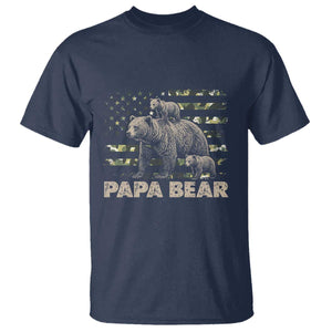 Papa Bear Father's Day T Shirt Camouflage California Republic Flag Bear