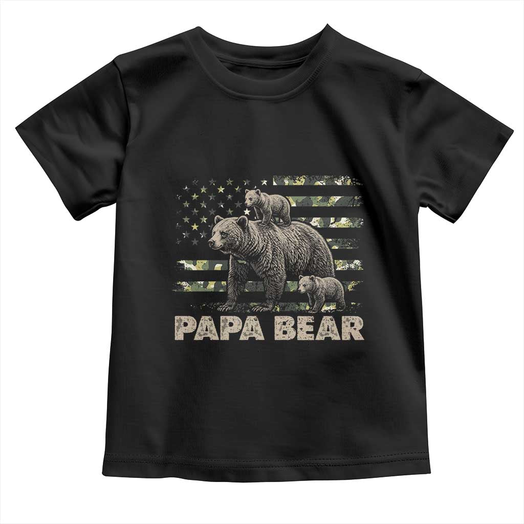Papa Bear Father's Day Toddler T Shirt Camouflage California Republic Flag Bear
