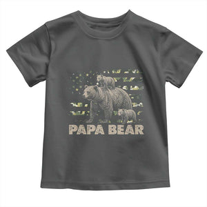 Papa Bear Father's Day Toddler T Shirt Camouflage California Republic Flag Bear