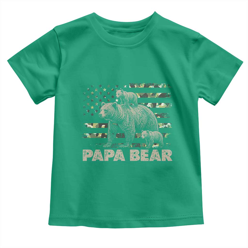 Papa Bear Father's Day Toddler T Shirt Camouflage California Republic Flag Bear