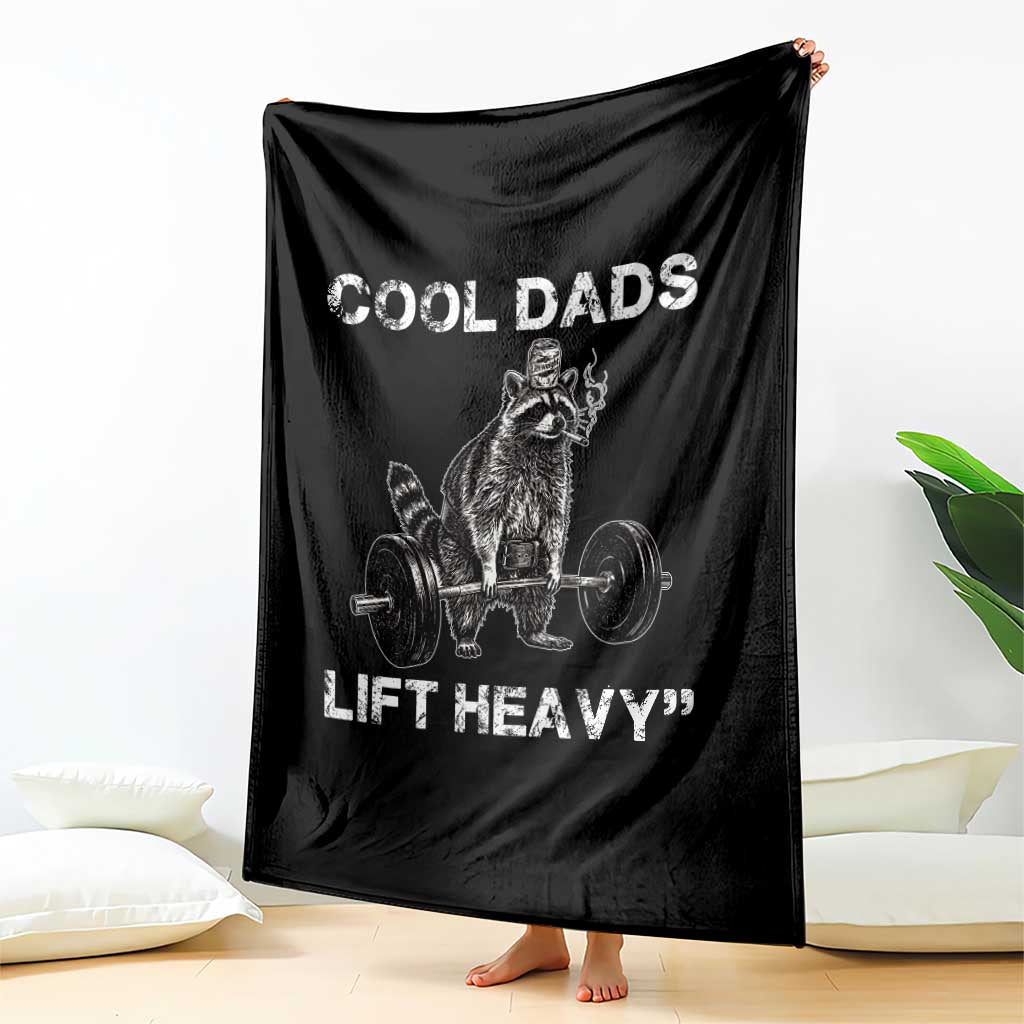 Cool Dads Lift Heavy Throw Blanket Gym Dad Raccoon