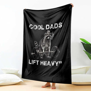 Cool Dads Lift Heavy Throw Blanket Gym Dad Raccoon