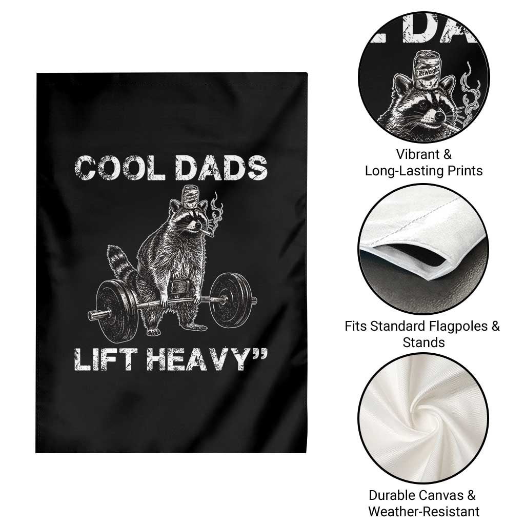 Cool Dads Lift Heavy Garden Flag Gym Dad Raccoon TS14 Print Your Wear