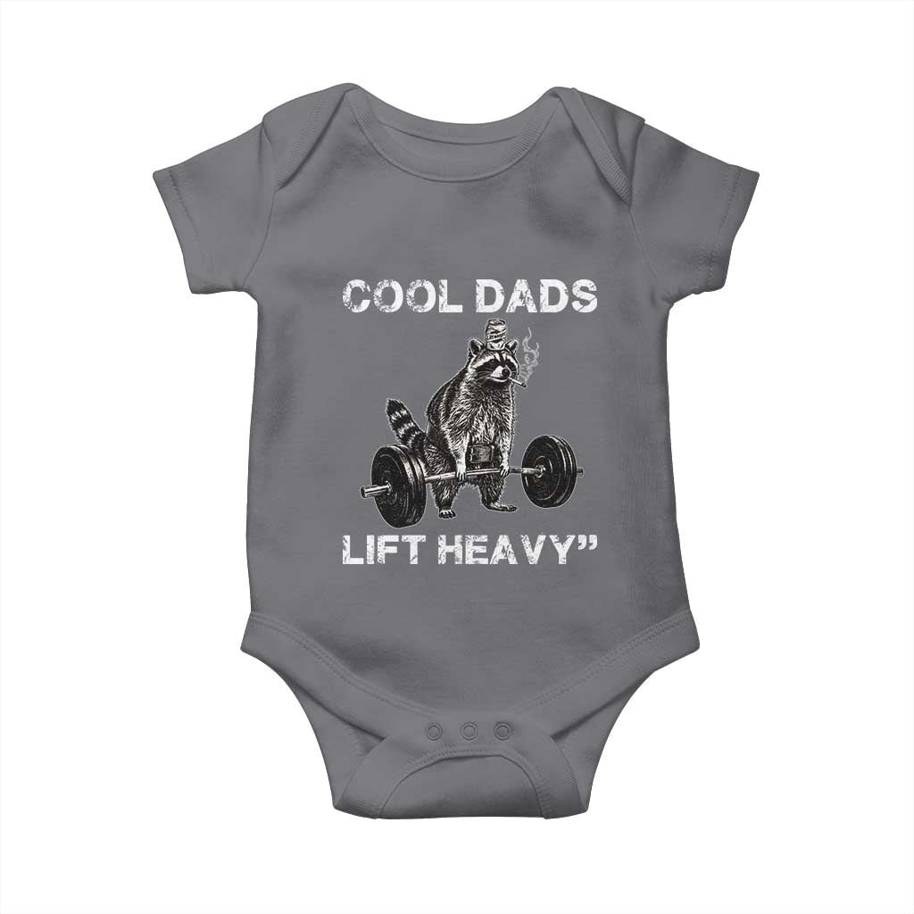 Cool Dads Lift Heavy Baby Onesie Gym Dad Raccoon TS14 Charcoal Print Your Wear