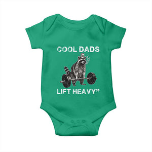 Cool Dads Lift Heavy Baby Onesie Gym Dad Raccoon TS14 Irish Green Print Your Wear