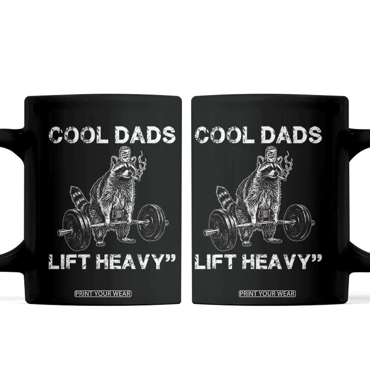 Cool Dads Lift Heavy Coffee Mug Gym Dad Raccoon