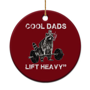 Cool Dads Lift Heavy Ceramic Ornament Gym Dad Raccoon