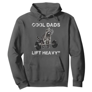 Cool Dads Lift Heavy Hoodie Gym Dad Raccoon TS14 Dark Heather Print Your Wear