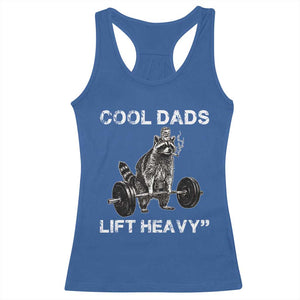 Cool Dads Lift Heavy Racerback Tank Top Gym Dad Raccoon TS14 Royal Blue Print Your Wear