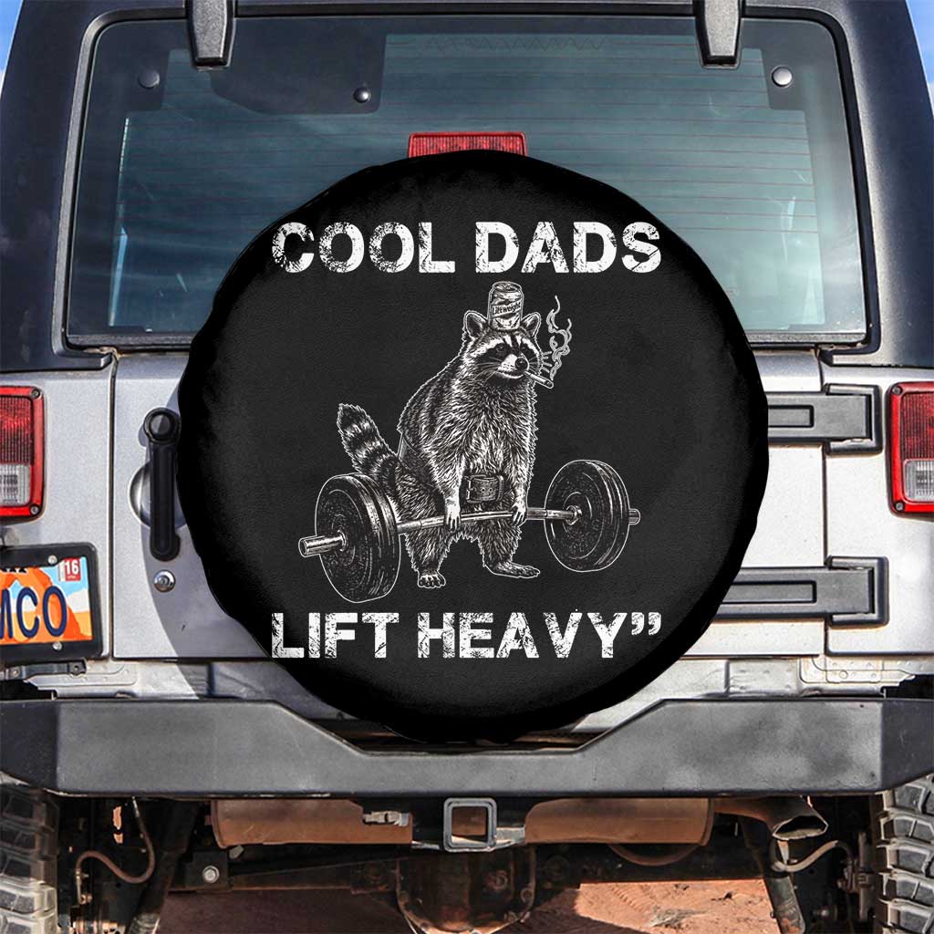 Cool Dads Lift Heavy Spare Tire Cover Gym Dad Raccoon TS14 No hole Black Print Your Wear